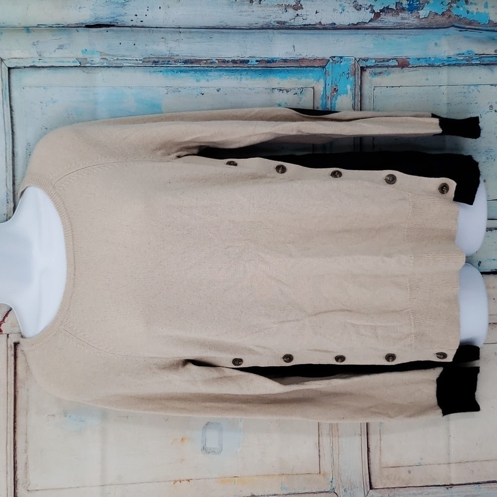 J.Crew Side Button Wool Blend Colorblock Sweater - image 2